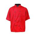 Kng Medium Men's Active Red Short Sleeve Chef Coat 2124RDSLM